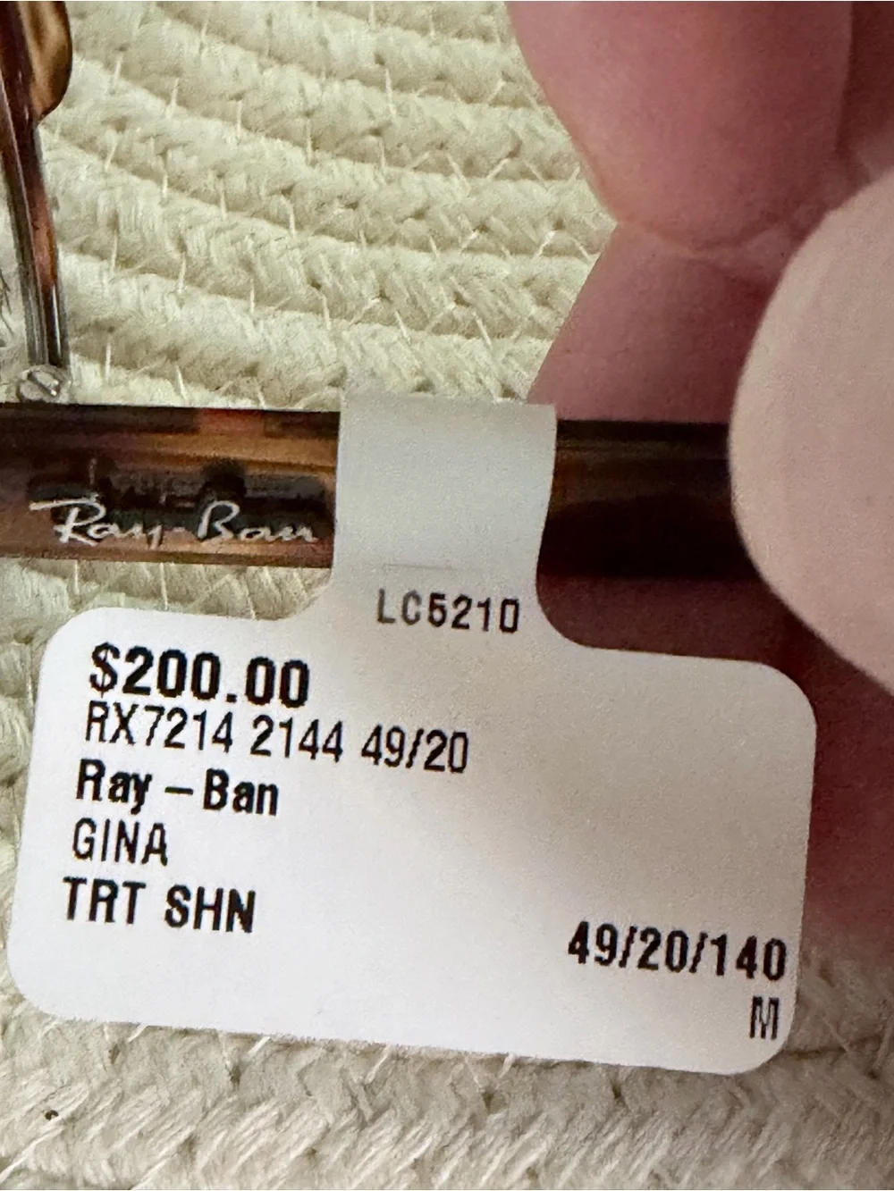 Ray-Ban RX7214 2144 Gina-Just Frame/Demo Lens